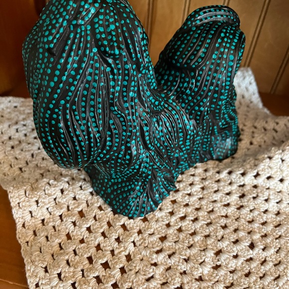 Handpainted Dot Painted Shih Tzu Dog Figure Ceramic Upcycle - Picture 2 of 4